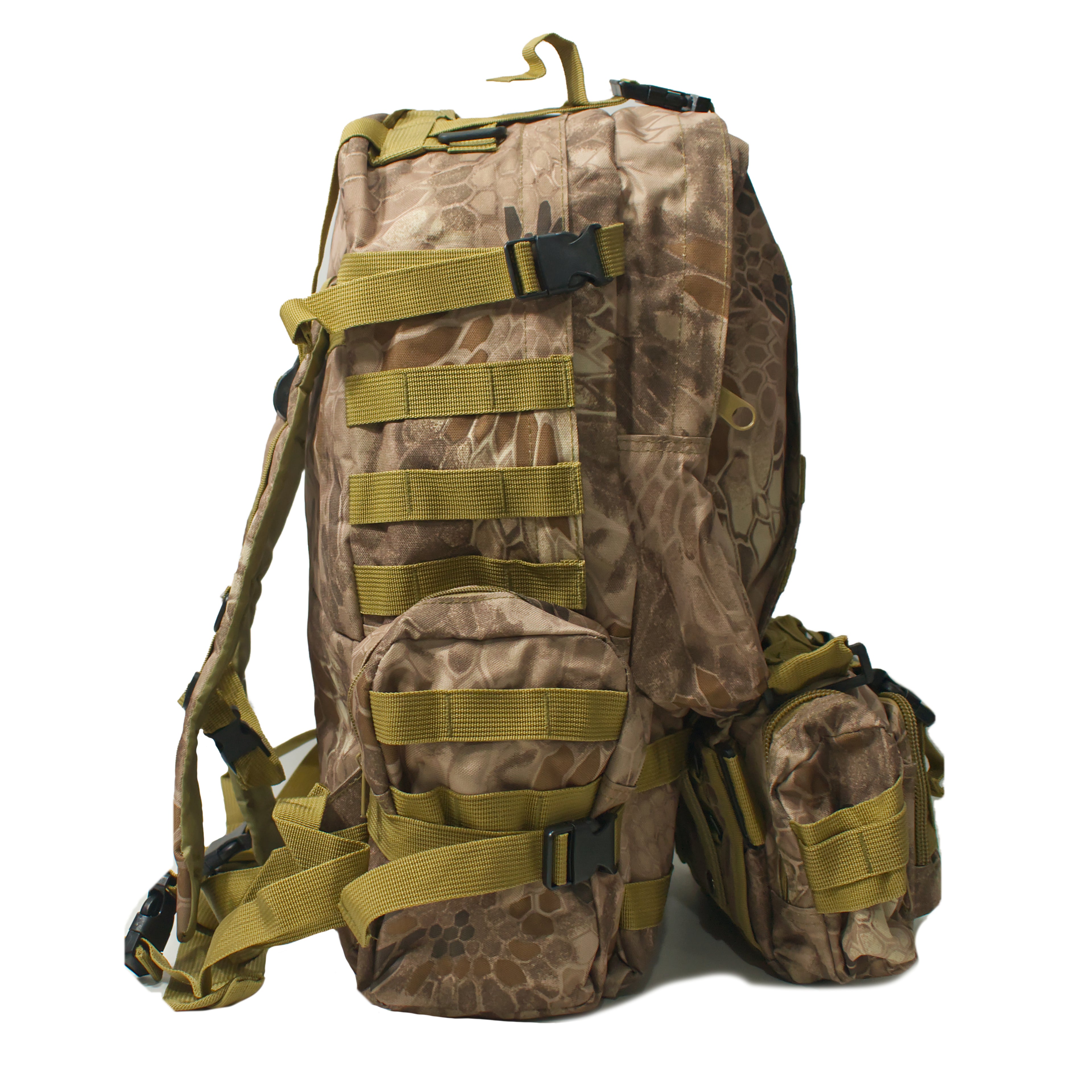 Tactical Rucksack – Modular MOLLE Bug Out Bag - Sand Green